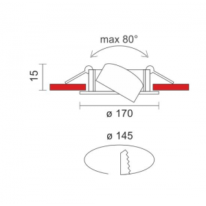 DOWN 2 ΣΠΟΤ ΧΩΝΕΥΤΟ ΟΡΟΦΗΣ ΡΥΘΜΙΖΟΜΕΝΟ 20W COB LED
