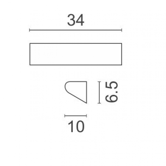 Corona Φωτιστικό Λουτρού Δίφωτο 34x10x6,5cm