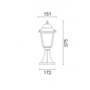 Latern S Στύλος Αλουμινίου Τετράγωνο Μικρό