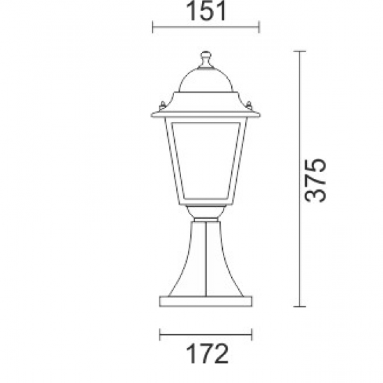 Latern S Στύλος Αλουμινίου Τετράγωνο Μικρό