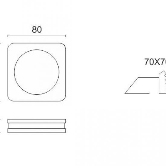 DOT ΧΩΝΕΥΤΟ LED ΟΡΟΦΗΣ ΤΕΤΡΑΓΩΝΟ ΣΤΕΓΑΝΟ ΑΛΟΥΜΙΝΙΟ ΛΕΥΚΟ 6W