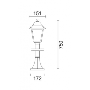 Latern K Στύλος Αλουμινίου Τετράγωνο Μικρό 
