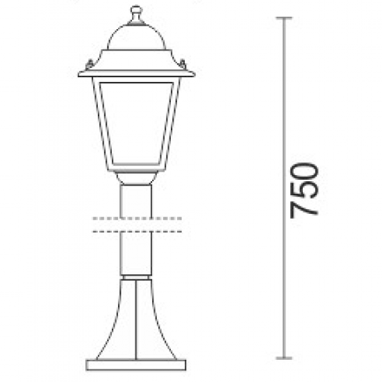Latern K Στύλος Αλουμινίου Τετράγωνο Μικρό