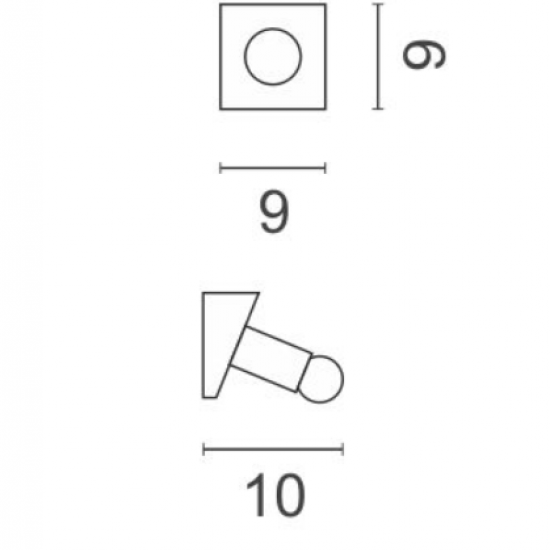 Block Φωτιστικό Λουτρού Μονόφωτο 6x6x10cm