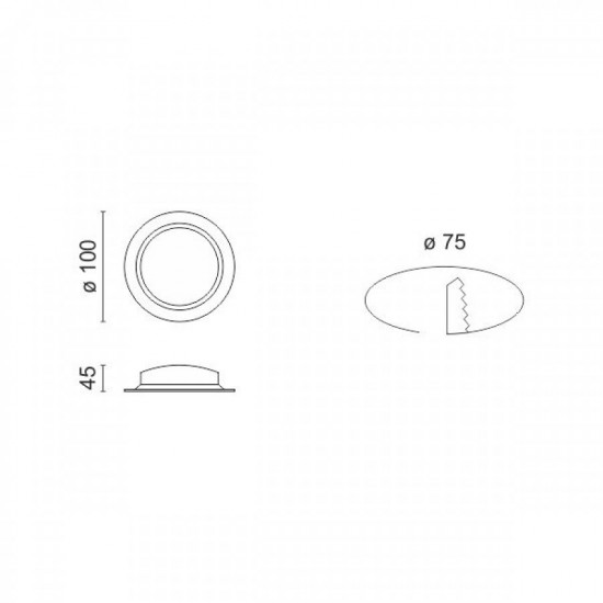 CALES 1 ΧΩΝΕΥΤΟ LED ΟΡΟΦΗΣ ΣΤΕΓΑΝΟ ΑΛΟΥΜΙΝΙΟ ΛΕΥΚΟ 7W