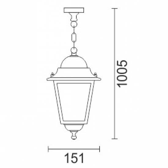 Latern L Φαναράκι Κρεμαστό Αλουμινίου Τετράγωνο Μικρό