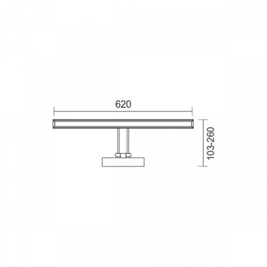 Gold Φωτιστικό Λουτρού Led 62xH10,3-26cm