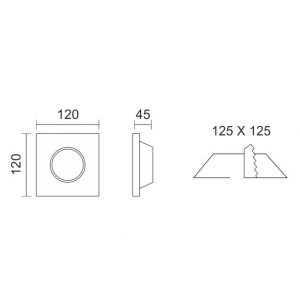 WHITE 4 ΧΩΝΕΥΤΟ ΓΥΨΙΝΟ ΟΡΟΦΗΣ 12x12x4,5cm ΛΕΥΚΟ