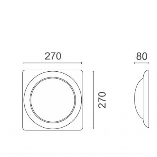 Square 2 Πλαφονιέρα Οροφής