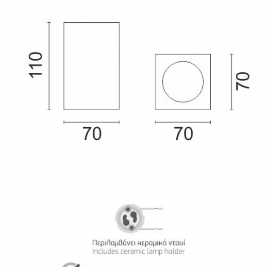 BIG LUB 3 ΓΥΨΙΝΟ ΣΠΟΤ ΟΡΟΦΗΣ ΛΕΥΚΟ GU10