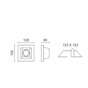 WHITE 5 ΧΩΝΕΥΤΟ ΓΥΨΙΝΟ ΟΡΟΦΗΣ 12x12x6cm ΛΕΥΚΟ