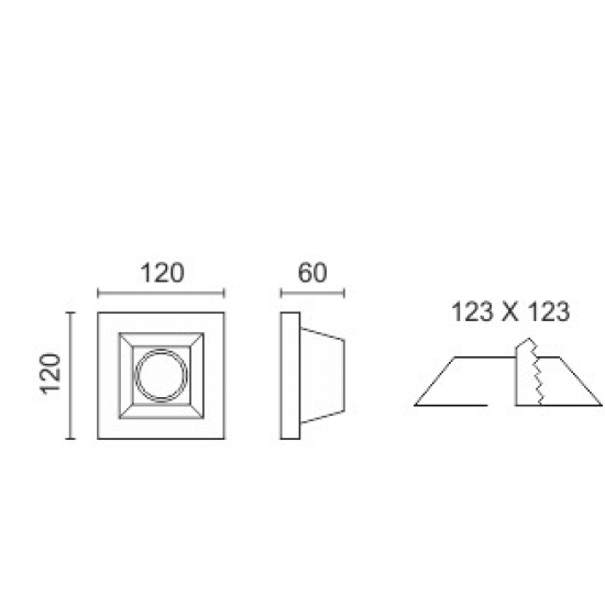 WHITE 5 ΧΩΝΕΥΤΟ ΓΥΨΙΝΟ ΟΡΟΦΗΣ 12x12x6cm ΛΕΥΚΟ