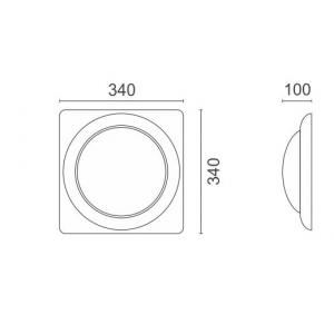 Square Πλαφονιέρα Οροφής 2Χ12W