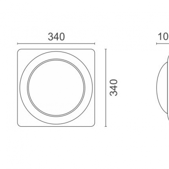 Square Πλαφονιέρα Οροφής 2Χ12W