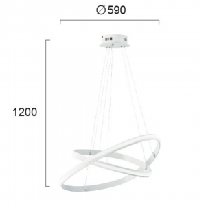 COZI ΚΡΕΜΑΣΤΟ ΜΕΤΑΛΛΙΚΟ ΦΩΤΙΣΤΙΚΟ LED ΛΕΥΚΟ 3000K Φ59cm