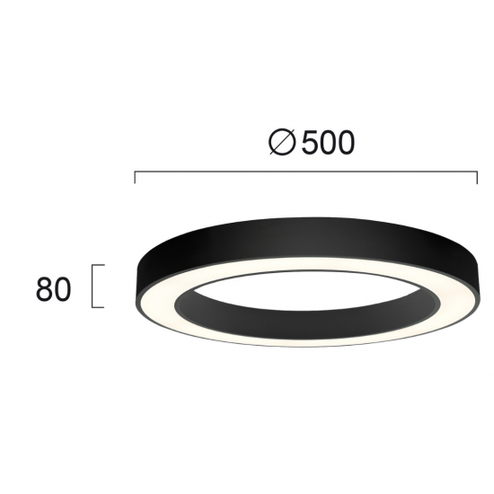 KLARA ΦΩΤΙΣΤΙΚΟ ΟΡΟΦΗΣ LED ΜΕΤΑΛΛΙΚΟ ΜΑΥΡΟ Φ50cm