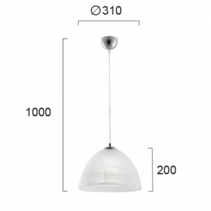 ICE-CREAM Γυάλινο Φωτιστικό σε Λευκό χρώμα Φ31cm