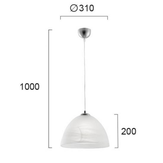 ICE-CREAM Γυάλινο Φωτιστικό σε Λευκό χρώμα Φ31cm