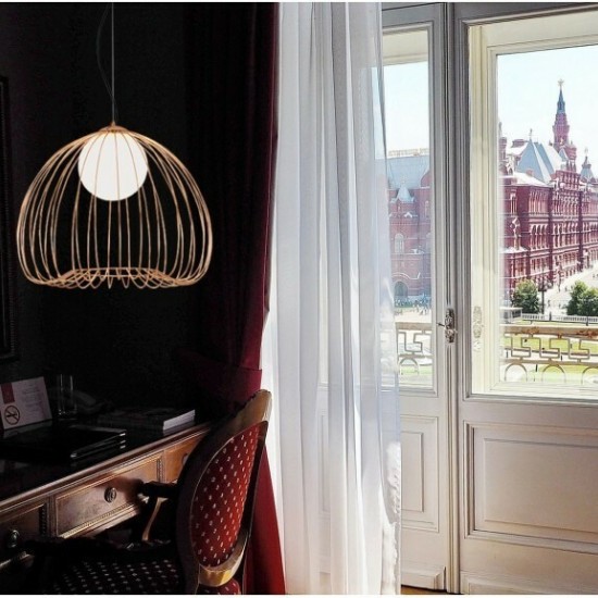 LEVIK Μεταλλικό  Φωτιστικό σε χρυσό χρώμα 140xΦ380x33