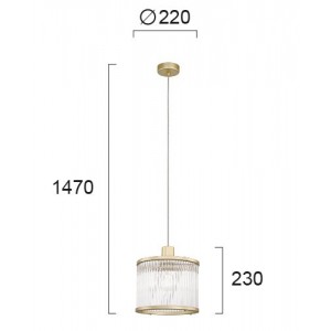 ΚΡΕΜΑΣΤΟ ΜΟΝΟΦΩΤΟ ΦΩΤΙΣΤΙΚΟ KAROLINA D22X147CM 