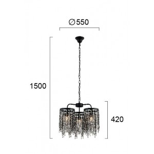 ΚΡΕΜΑΣΤΟ ΦΩΤΙΣΤΙΚΟ 3ΦΩΤΟ JULIANNA D55X150CM 