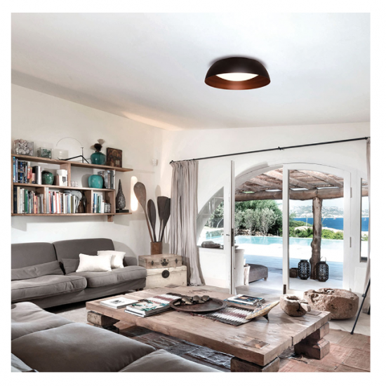 CHESTER ΠΛΑΦΟΝΙΕΡΑ LED ΜΕΤΑΛΛΟ ΜΑΥΡΟ Φ40x13,5cm