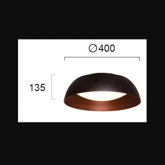 CHESTER ΠΛΑΦΟΝΙΕΡΑ LED ΜΕΤΑΛΛΟ ΜΑΥΡΟ Φ40x13,5cm