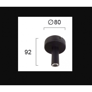 DUCT ΣΠΟΤ ΟΡΟΦΗΣ LED ΑΛΟΥΜΙΝΙΟ ΜΑΥΡΟ Φ8xH9,2cm