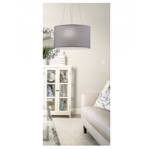 BRISTOL 3ΦΩΤΟ ΚΡΕΜΑΣΤΟ ΦΩΤΙΣΤΙΚΟ ΥΦΑΣΜΑ ΓΚΡΙ Φ40xH100cm