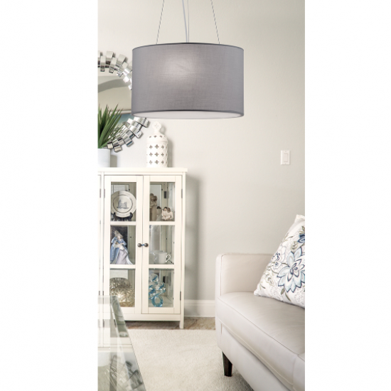 BRISTOL 3ΦΩΤΟ ΚΡΕΜΑΣΤΟ ΦΩΤΙΣΤΙΚΟ ΥΦΑΣΜΑ ΓΚΡΙ Φ40xH100cm