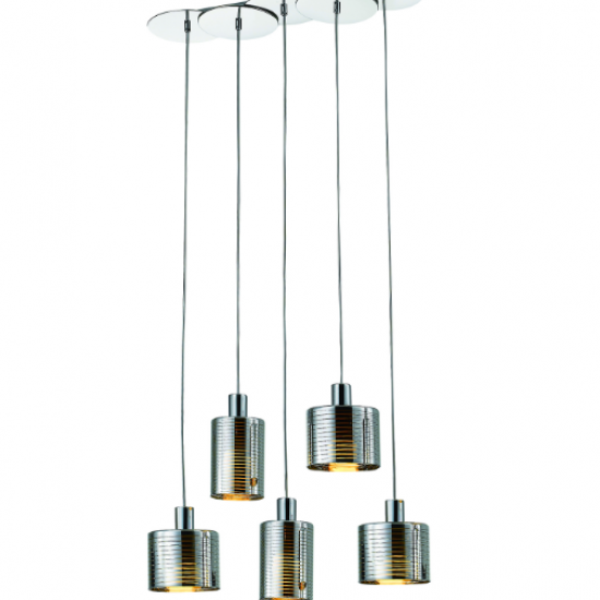 CHARLOTTE 5ΦΩΤΗ ΚΡΕΜΑΣΤΗ ΡΑΓΑ ΓΥΑΛΙ ΓΚΡΙ 66x20xH147cm