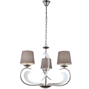 EVELYN 3/Φωτο Μεταλλικό Φωτιστικό με Γκρι Αμπαζούρ 120xΦ640x52