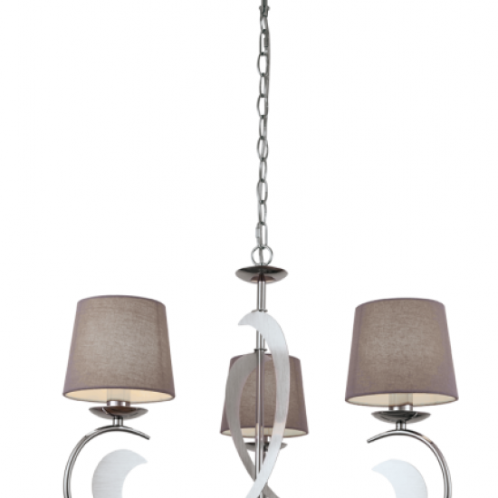 EVELYN 3/Φωτο Μεταλλικό Φωτιστικό με Γκρι Αμπαζούρ 120xΦ640x52