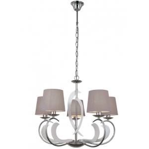 EVELYN 5/Φωτο Μεταλλικό Φωτιστικό με Γκρί Αμπαζούρ 120xΦ640x52