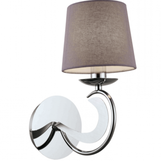 EVELYN Μεταλλική Απλίκα με Γκρί Αμπαζούρ 32xΦ150