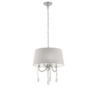 ELLARIA 3/Φωτο Μεταλλικό Φωτιστικό με Αμπαζούρ σε Γκρί χρώμα 120xΦ450