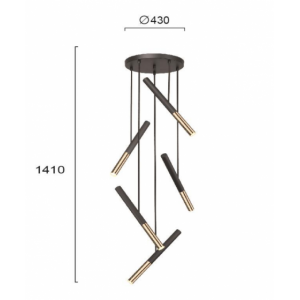 BALLET ΦΩΤΙΣΤΙΚΟ ΟΡΟΦΗΣ LED ΜΕΤΑΛΛΟ ΑΚΡΥΛΙΚΟ 43xH141cm