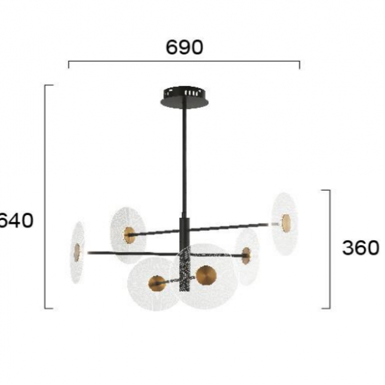 SUN ΚΡΕΜΑΣΤΟ ΦΩΤΙΣΤΙΚΟ LED ΜΕΤΑΛΛΟ ΑΚΡΥΛΙΚΟ 20xH150cm