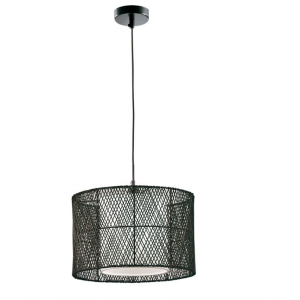 GRIDO Φωτιστικό από μπαμπού σε μαύρο χρώμα 110xΦ370x24