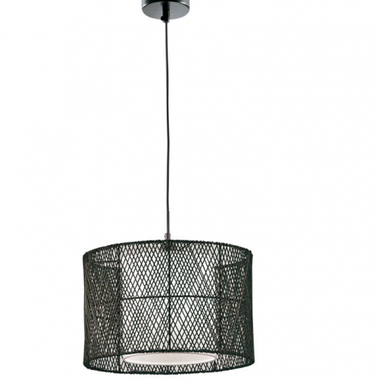 GRIDO Φωτιστικό από μπαμπού σε μαύρο χρώμα 110xΦ370x24