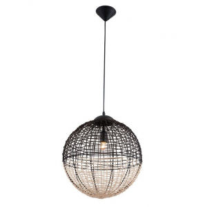 OMICRON Φωτιστικό με πλεκτό καλάθι σε φυσικό και μαύρο χρώμα 110xΦ300