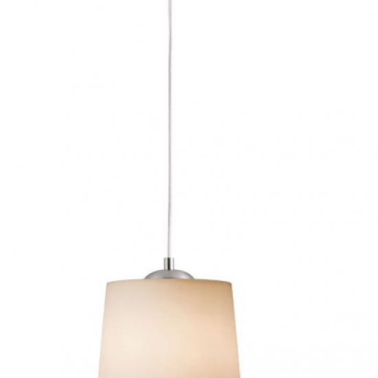 LENNY Γυάλινο Φωτιστικό με μπεζ σατινάτο γυαλί και ανάρτηση νικέλ ματ 100xΦ180x18