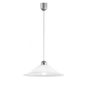 VIERINIA Γυάλινο Φωτιστικό σε Λευκό χρώμα με ασημί πλαστική ανάρτηση 90xΦ400x10