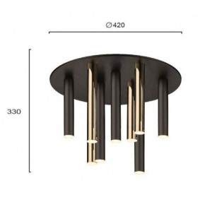 BALLET ΦΩΤΙΣΤΙΚΟ ΟΡΟΦΗΣ ΡΑΓΑ LED ΜΕΤΑΛΛΟ ΜΑΥΡΟ 42xH33cm