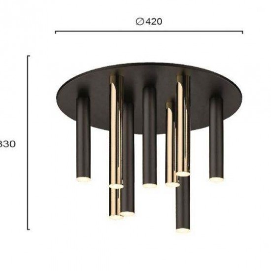 BALLET ΦΩΤΙΣΤΙΚΟ ΟΡΟΦΗΣ ΡΑΓΑ LED ΜΕΤΑΛΛΟ ΜΑΥΡΟ 42xH33cm