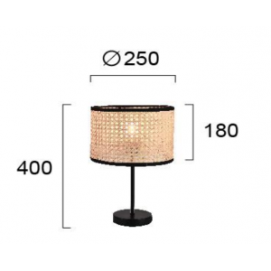 GHEISA ΕΠΙΤΡΑΠΕΖΙΟ ΦΩΤΙΣΤΙΚΟ ΜΟΝΟΦΩΤΟ RATTAN ΦΥΣΙΚΟ Φ25xH40cm