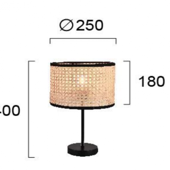 GHEISA ΕΠΙΤΡΑΠΕΖΙΟ ΦΩΤΙΣΤΙΚΟ ΜΟΝΟΦΩΤΟ RATTAN ΦΥΣΙΚΟ Φ25xH40cm