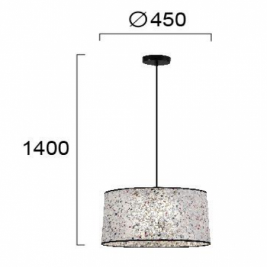 MOZAIKA ΚΡΕΜΑΣΤΟ ΦΩΤΙΣΤΙΚΟ ΜΟΝΟΦΩΤΟ ΥΦΑΣΜΑ ΛΕΥΚΟ Φ35xH170cm