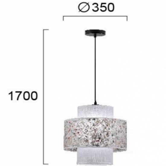 MOZAIKA ΚΡΕΜΑΣΤΟ ΦΩΤΙΣΤΙΚΟ ΜΟΝΟΦΩΤΟ ΥΦΑΣΜΑ ΛΕΥΚΟ Φ35xH170cm