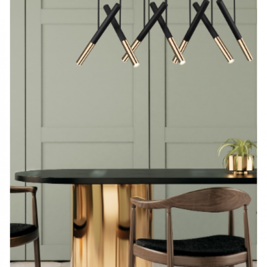 BALLET ΦΩΤΙΣΤΙΚΟ ΟΡΟΦΗΣ ΡΑΓΑ LED ΜΕΤΑΛΛΟ ΜΑΥΡΟ 95xH141cm